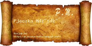 Pjeczka Máté névjegykártya