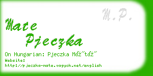 mate pjeczka business card